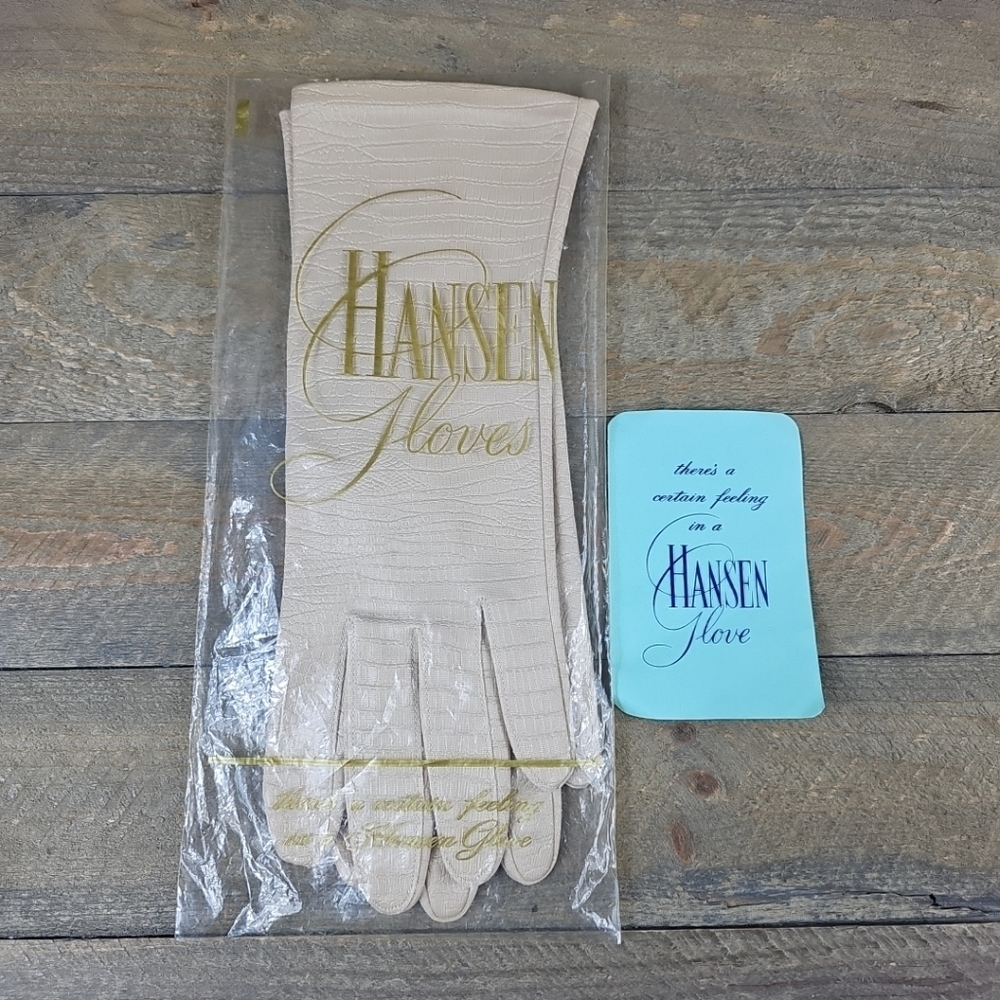 Vintage Hansen Women's Stretch Faux Reptile Gloves NEW